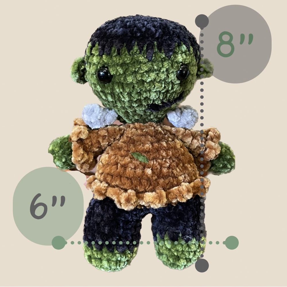 Hand Crocheted lil’ Frankie Stein | Plush Frankenstein Handmade Doll/Amigurumi